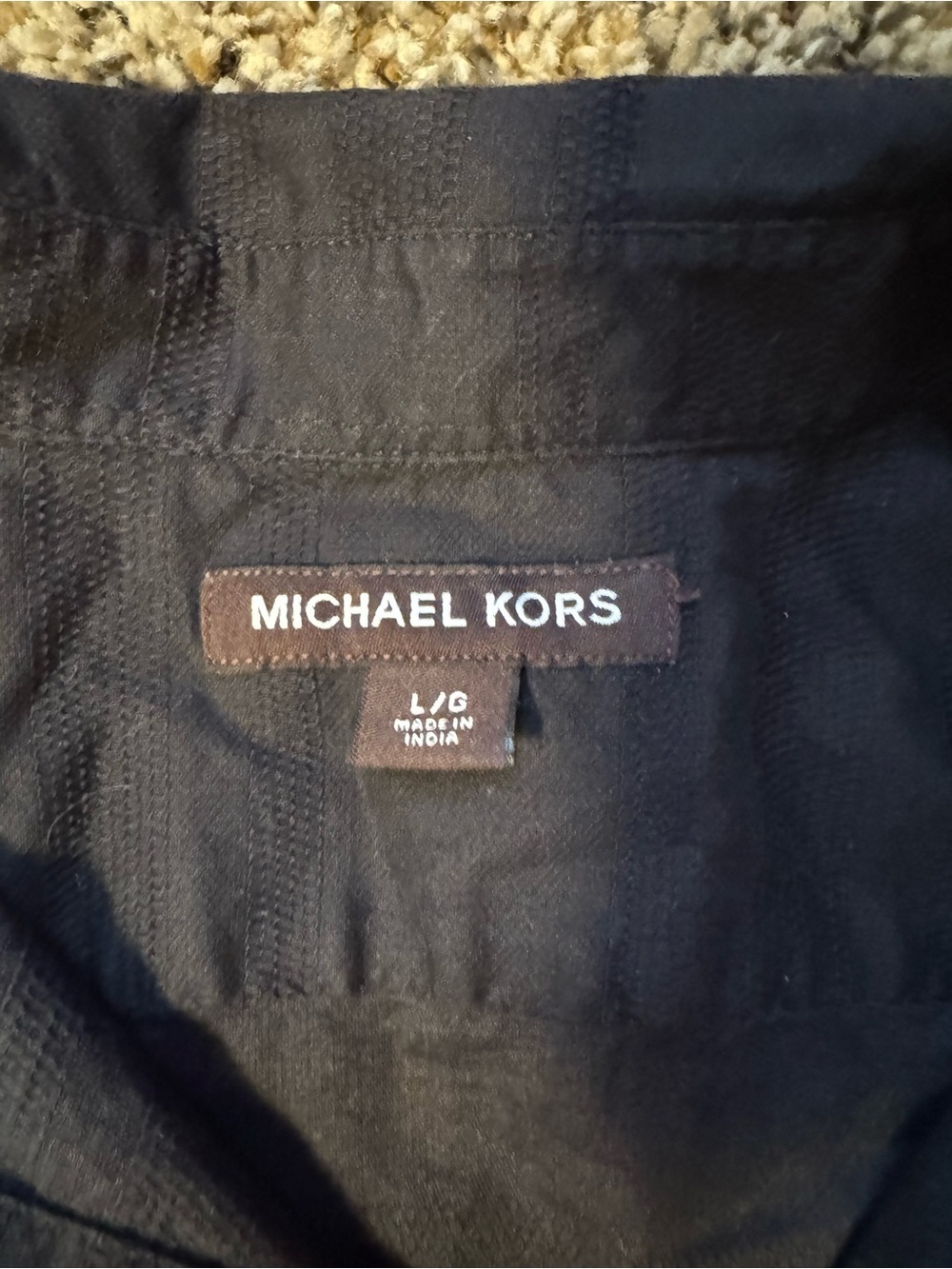 Michael Kors Men's Black Long-Sleeve Button Shirt - Picture 2 of 2